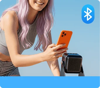 Enceinte à induction 5-en-1 avec support téléphone, Bluetooth 5.3 et lumière RVB