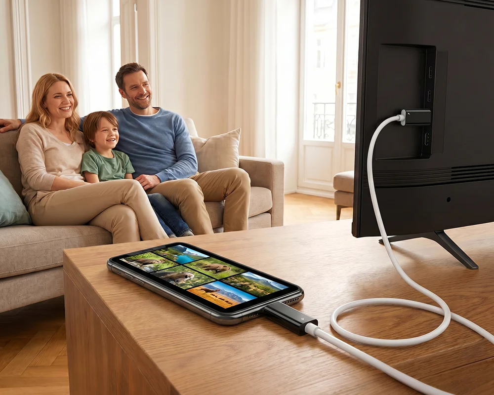 Câble USB-C vers HDMI 2 m : jeux, films et présentations sur grand écran