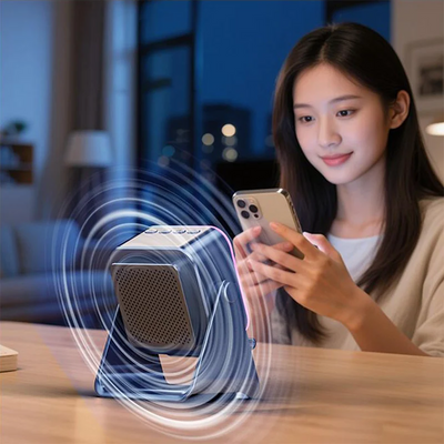 Enceinte à induction 5-en-1 avec support téléphone, Bluetooth 5.3 et lumière RVB